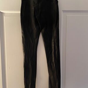 SPANX Faux-Leather Leggings in Black Size Small